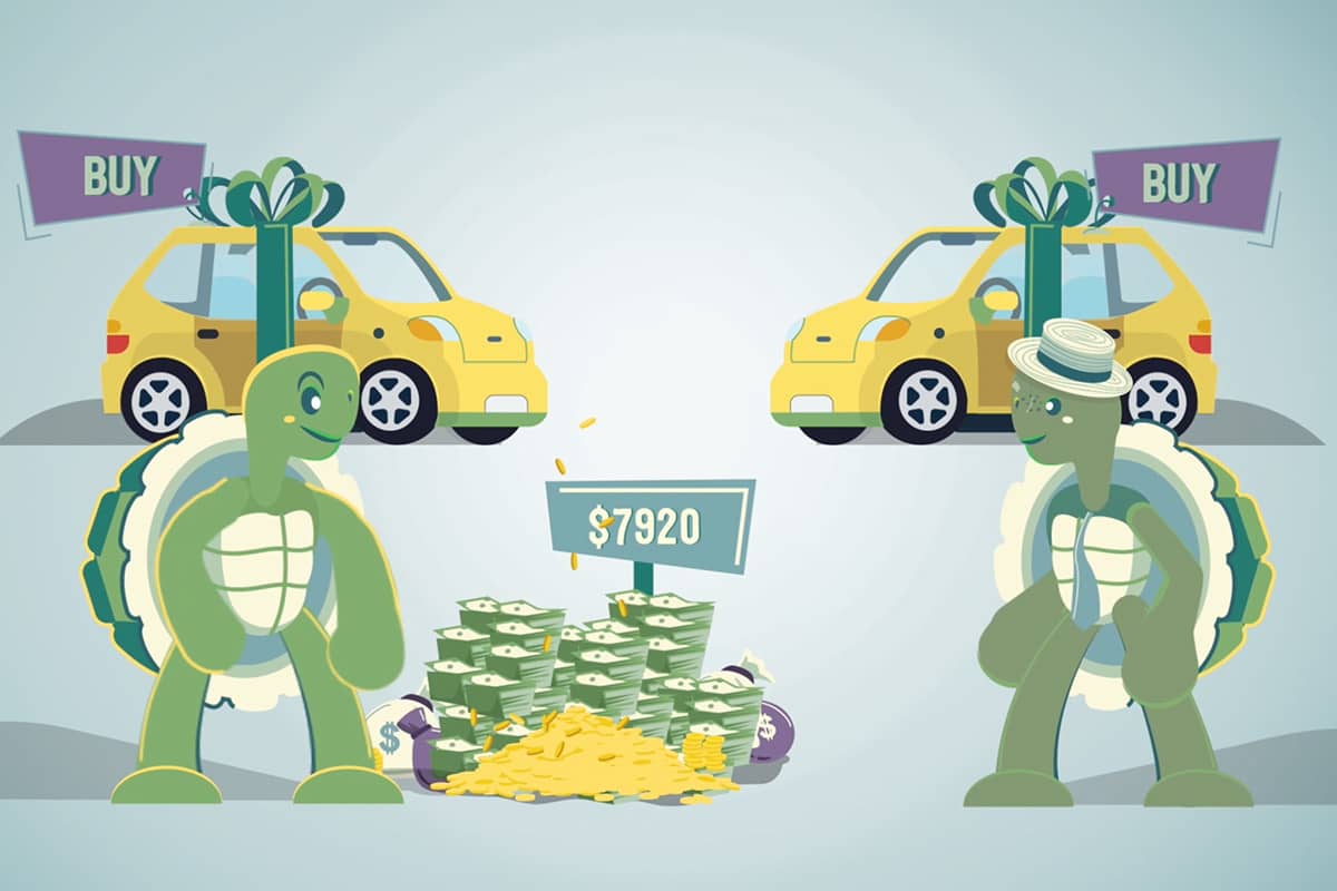Two Cars Credit Turtle Save Money with Good Credit Credit