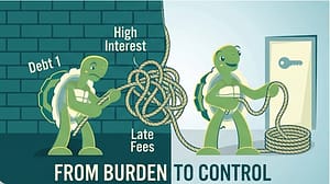 Turtle taking control of his credit by pulling off high interest and late fees